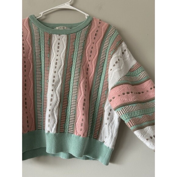 Cools Club Coogi Style Sweater Size 12 Groovy Unique Colorful Slightly Cropped - Picture 3 of 10